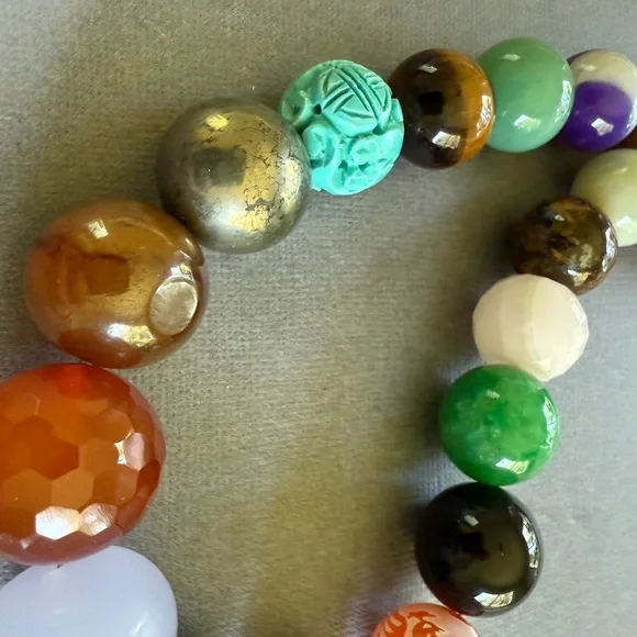 NWT Multicolor Gemstone Statement Necklace and Earring Set Sterling Silver Gift - Picture 5 of 9